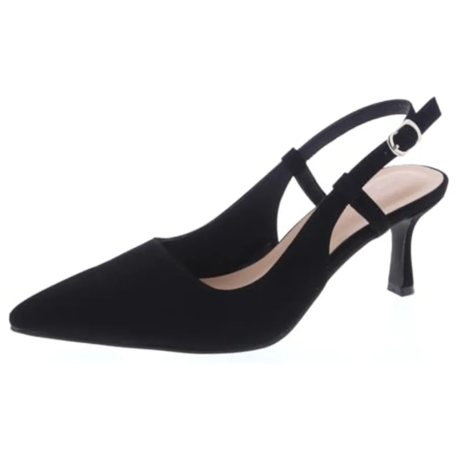 

TruFox Women's Pointed Toe Kitten Heel Pumps Slingback Short Heel Slip On