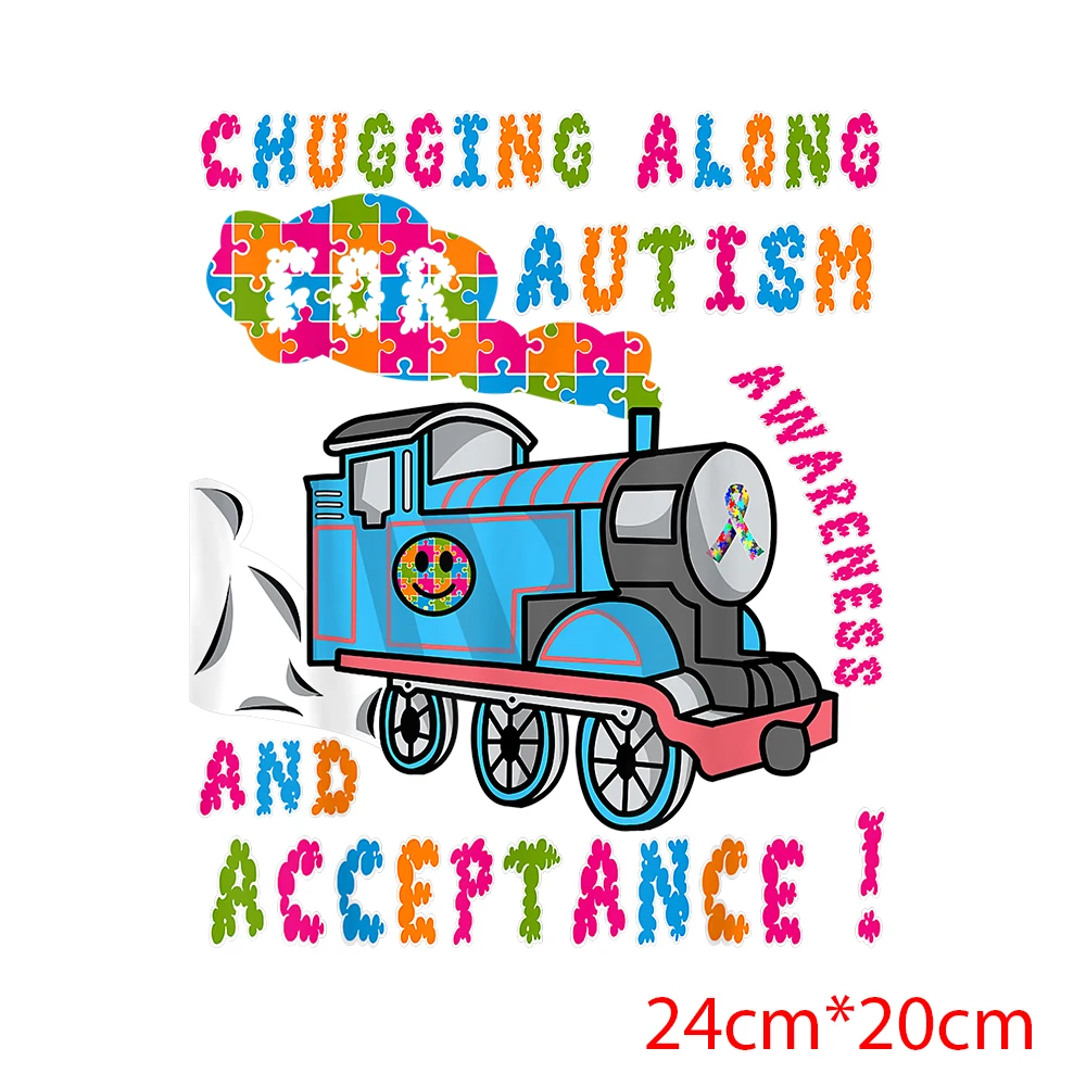 Autism Transfer Iron-on Transfers For Cloth Patches For Clothes Parches Termoadhesivos Para Ropa Clothing Thermoadhesive Patches