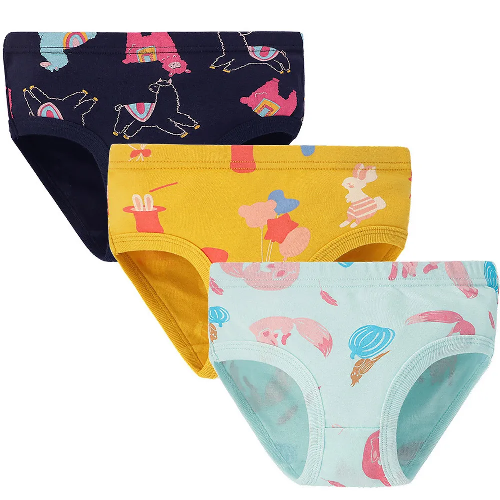 3 قطعة مجموعات سراويل الفتيات الأطفال 100% القطن لينة جميلة الكرتون يونيكورن طباعة الملابس الداخلية للفتيات الملابس الداخلية الملاكم تنفس #6