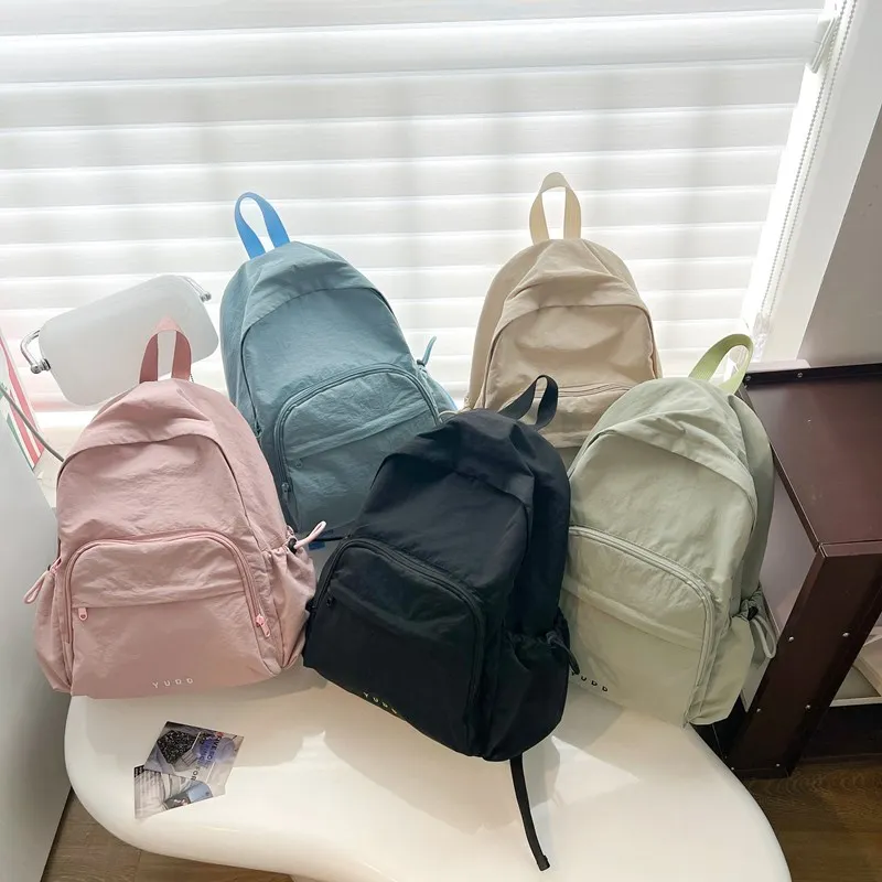 Nylon Simple Solid Casual Backpacks Large Capacity High Quality Durable Classic Style Schoolbags for Women 2024 Fashion Hot Sale