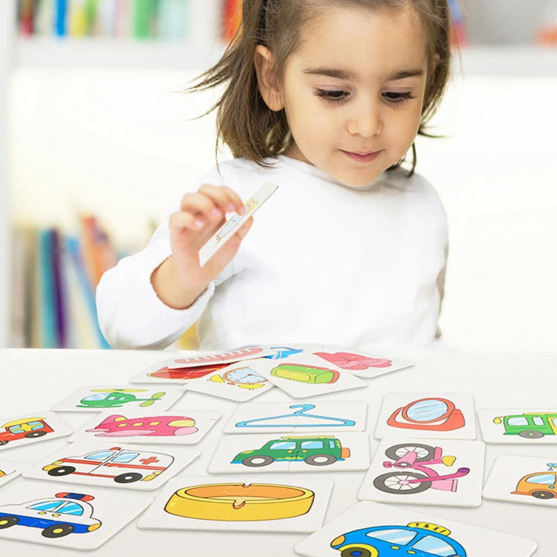 Gioco di carte abbinato per bambini Puzzle di sviluppo bambino frutto cognitivo apprendimento animale giocattolo Puzzle educativo precoce Montessori
