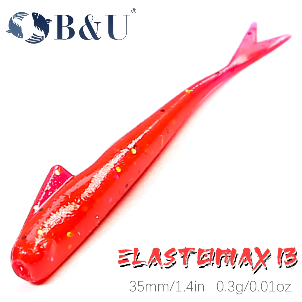 

B&U-Floating Soft Bait for Rockfish Bass, Silicone Fishing Lure, Wobbler, 35mm, 0.3g