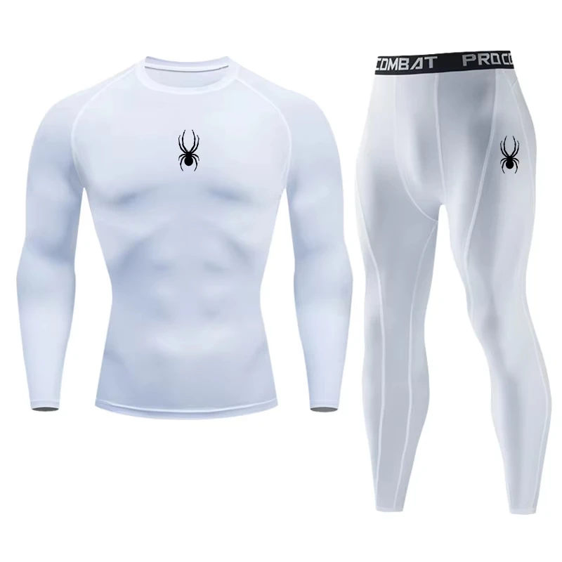 

Gym Compression T-shirt Men's Long Sleeves Fitness Suit Sportswear Spring Autumn Outdoor Dry Fit Sports Running Tops 2-piece845