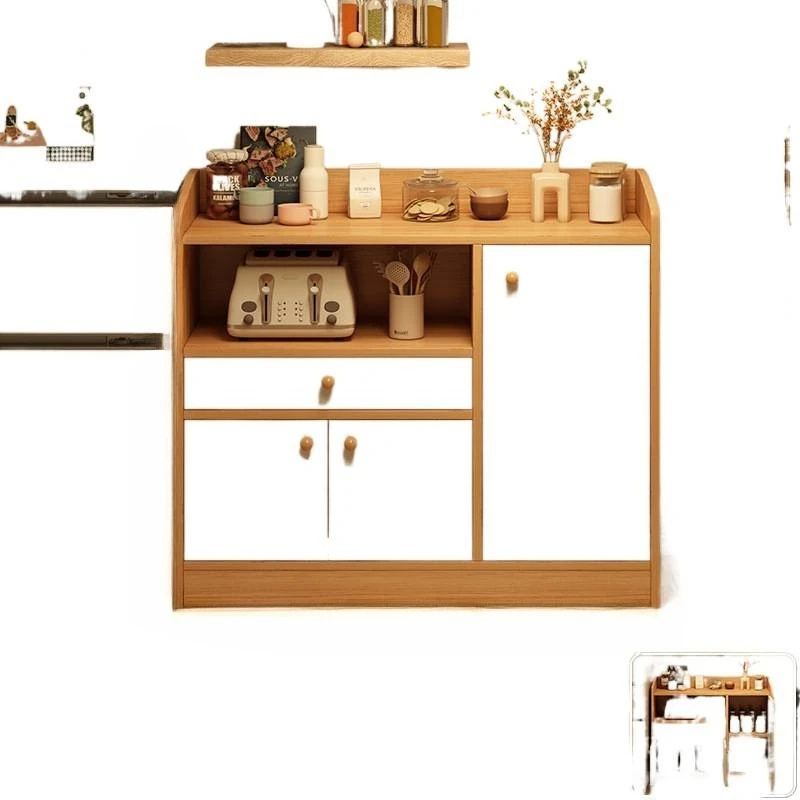Floor-to-ceiling dining cabinet integrated against the wall Simple overall cabinet Household kitchen Living room storage cabinet