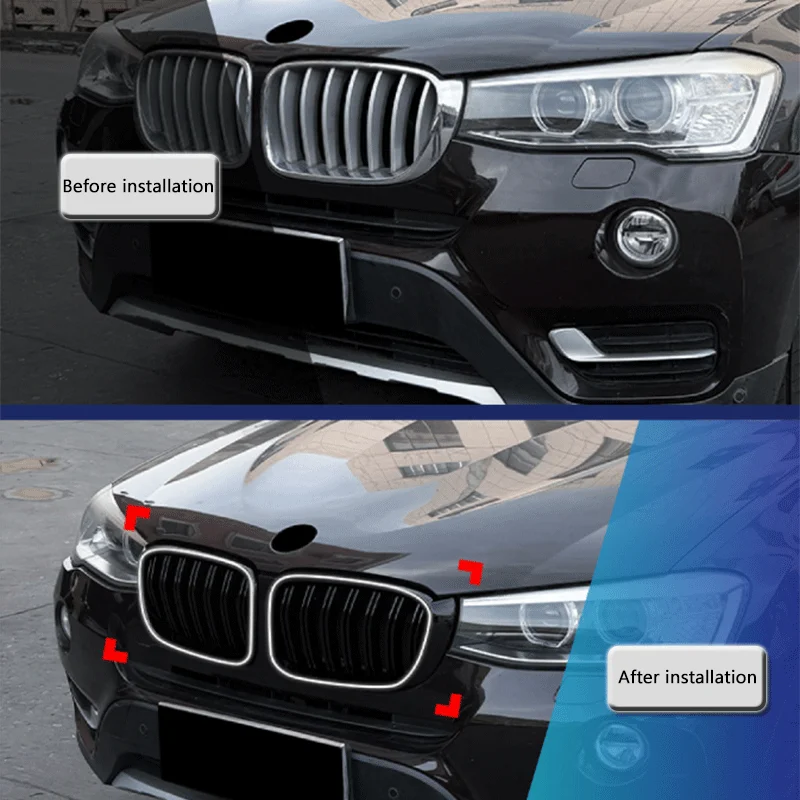 1Set Black Single Double Line LED Illuminated Grille For BMW X3 F25 X4 F26 LCI 2014-2017 Grill Tuning Exterior Mod Accessories