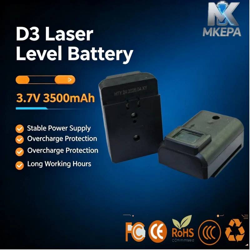 D3 3.7V 3500mAh Rechargeable Lithium‑ion Battery Spare Power Source For 12/16 Lines 3D 4D LPega Laser Level Measuring Tools