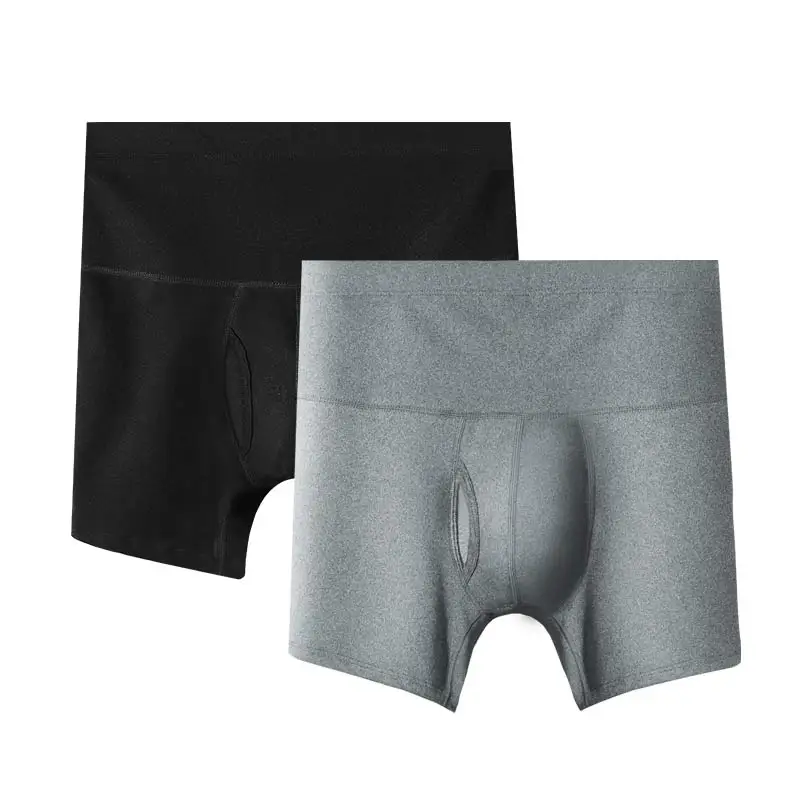 2 Stück hoch taillierte und bauchstraffende Herren-Unterhosen, in Übergrößen, Anti-Schafing für Oberschenkel, schützt die Taille, warm, Lin