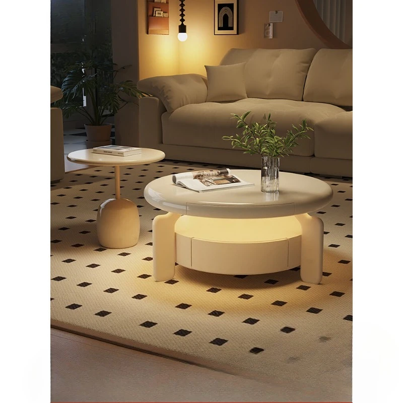 

Coffee table that does not take up space, household small apartment, minimalist round living room, Internet celebrity, advanced
