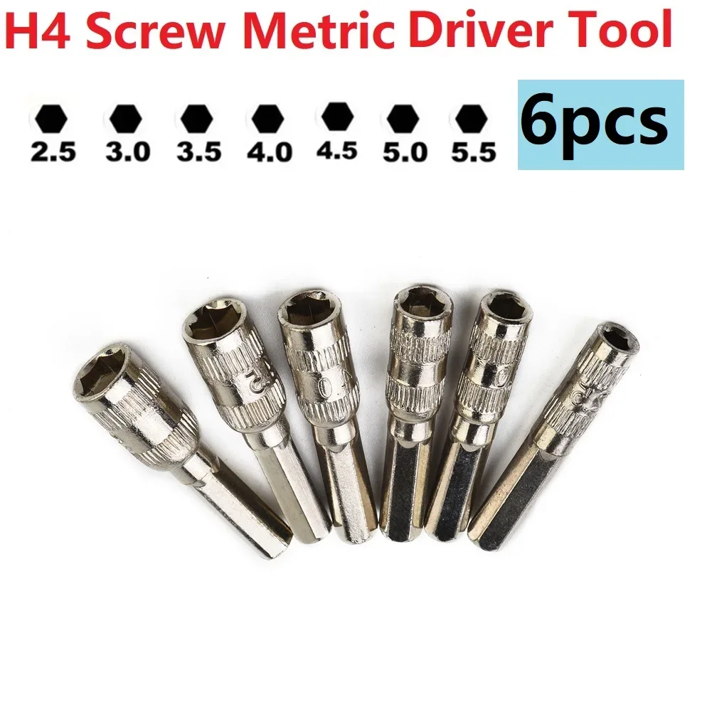 6 Point Hex Socket 6 In 1 Parts 6Points Replacement 6pcs/Set Shank Accessories Bolts Socket Driver Tool Hex Shank