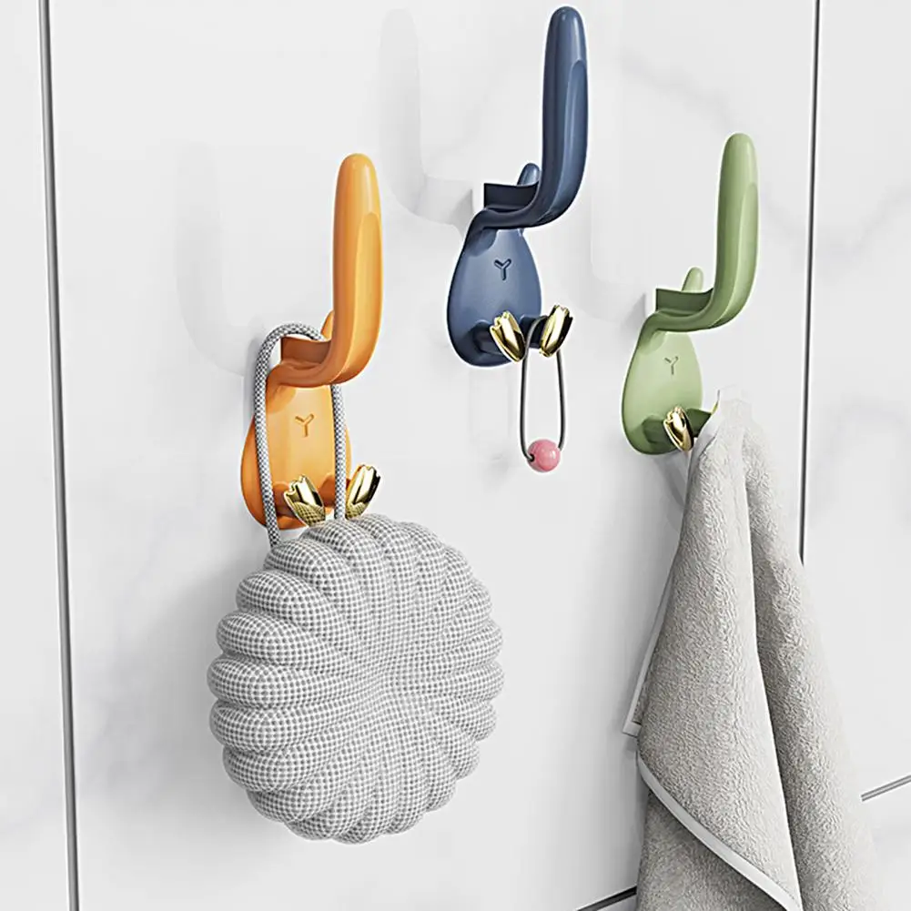 Hanging Hook No Traces Punch Free Air Dry ABS Cartoon Rabbit Shape Bathroom Toothbrush Storage Storage Hanging Hookfor Home
