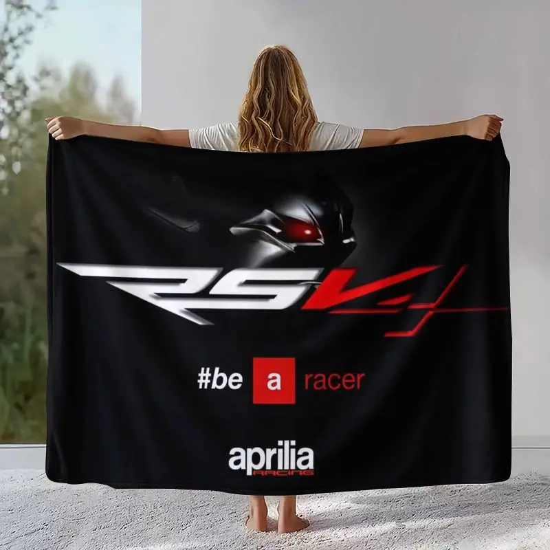 Vintage A-Aprilia Racing Car Soft Flannel Throw Blanket,Cozy Blanket for Bed,Sofa,Living Room,Picnic,Camping,Home Decor Moto
