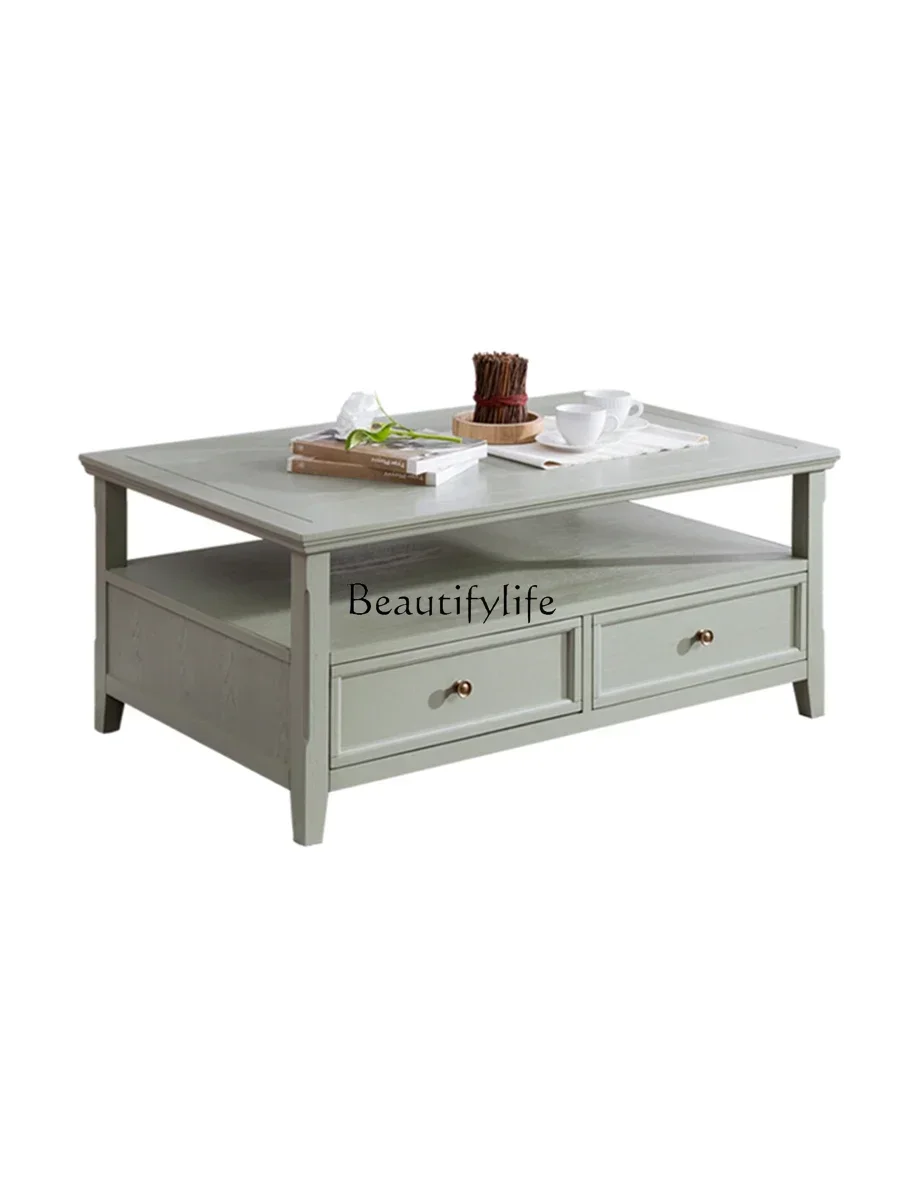 

ld25 Solid wood American coffee table creative storage table living room, kung fu tea table