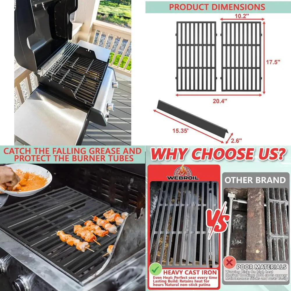 

Grill Grates and Flavorizer Bars for Spirit Series 200, S210, E210, S215, E220, E215, S220 Grills with Front-Mounted Control, Re