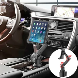 2023 Tablet Cup Holder Mount 360 Adjustable Smartphone Holder Car 270 Tilt Bar Triangular Base Ram Mount Tablet Holder For SUVs