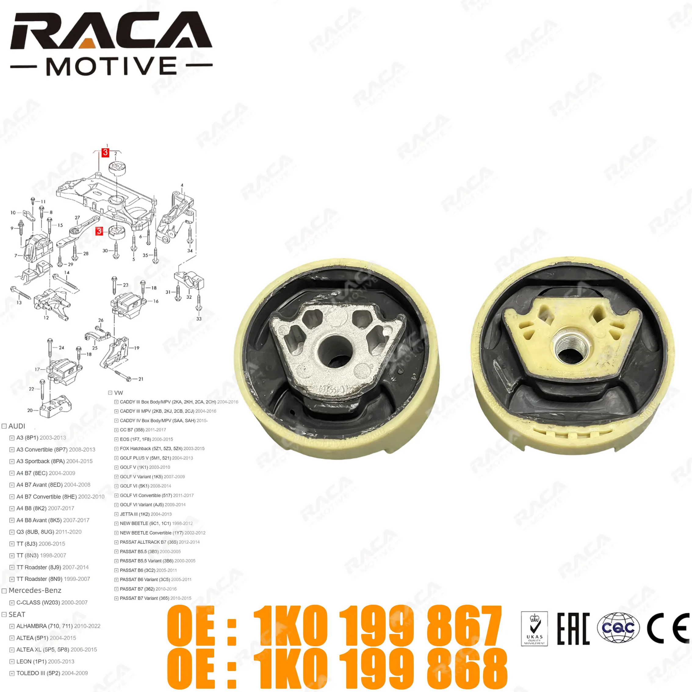 

Высококачественная втулка опоры двигателя, подходит для Audi TT A3 A4 Q3, Volkswagen Jetta Golf Mk5/6 Passat B6 B7 CC Tiguan, Mercedes-Benz W203, Skoda Octavia, Seat 1K0199867