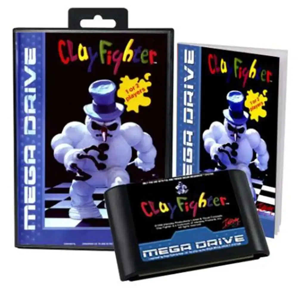

ClayFighter with Box and Manual for 16 Bit Sega MD Game Cartridge Megadrive Genesis System