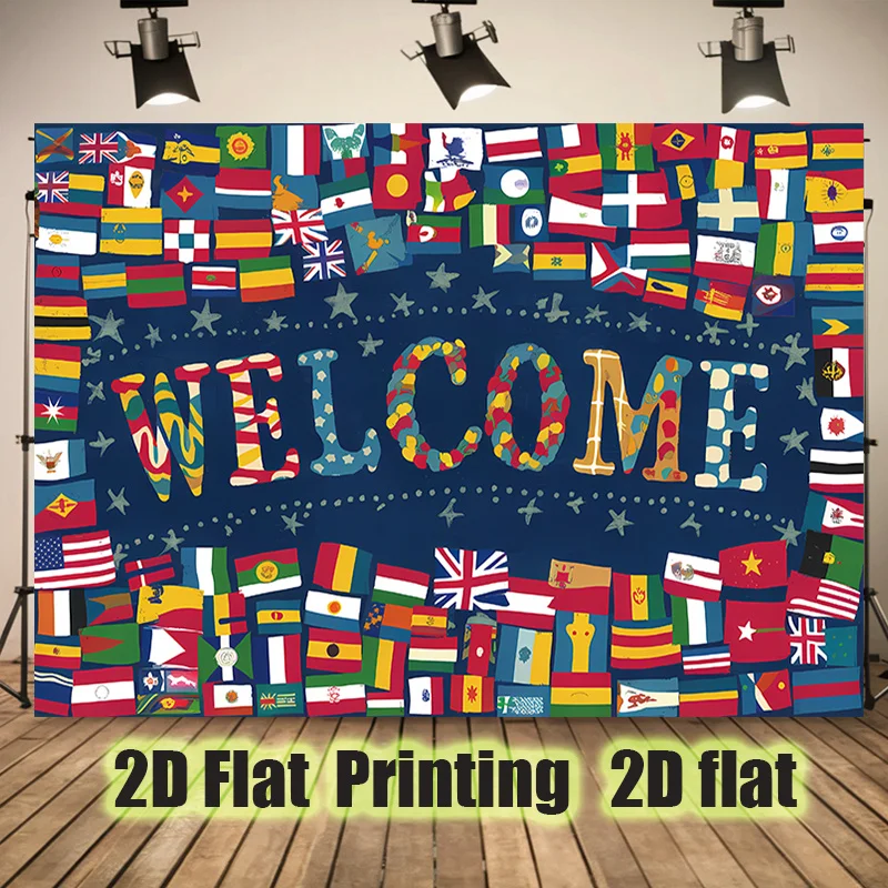 2D-Flachbanner mit einzelner internationaler Flagge, Polyester-Grußhintergrund für Zuhause, Wanddekoration, Partyzubehör und Geschenke.
