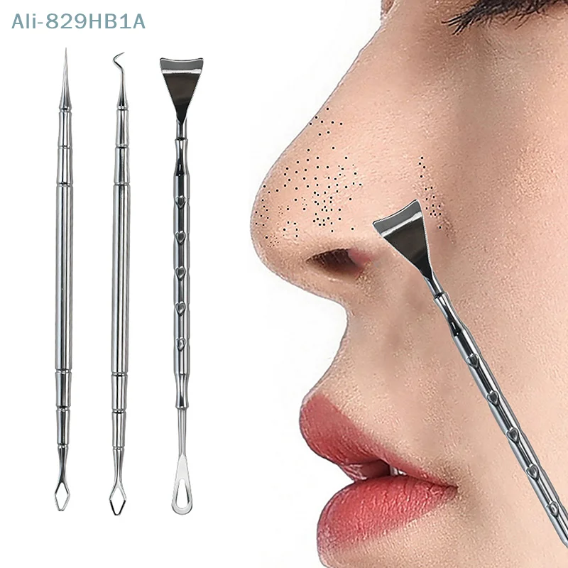 Blackhead Remover Pimple Popper Tool Acne Needle Removing Treatment Comedone Whitehead Popping Zit Nose Face Blemish Extractor