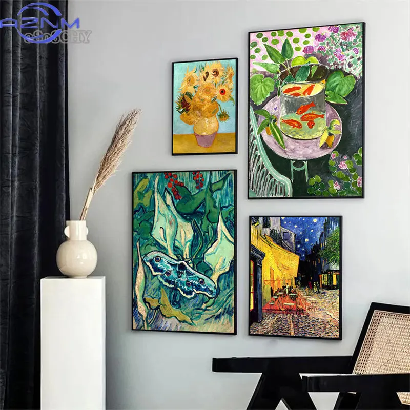 Famous Artist Salvador Dali,Van Gogh,Gustav Klimt Art Paintings Canvas Prints Posters Wall Art Hanging Pictures for Living Room view 5
