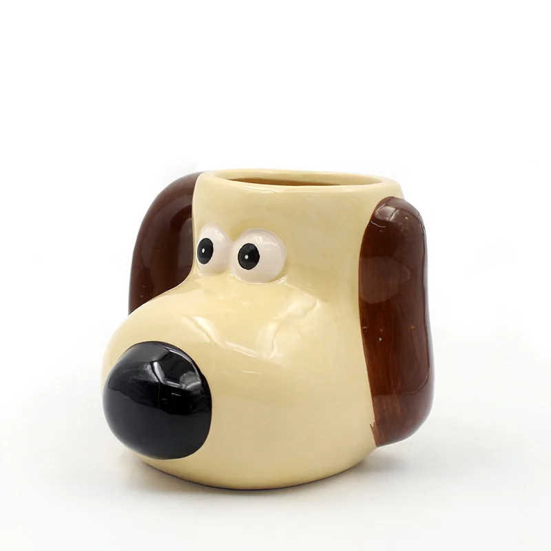 1pc 3D Cartoon Dog Ceramic Mug Coffee Mug Fun Novelty Mug Breakfast Milk Cup Microwave-safe Drinkware Gift for Children Friends