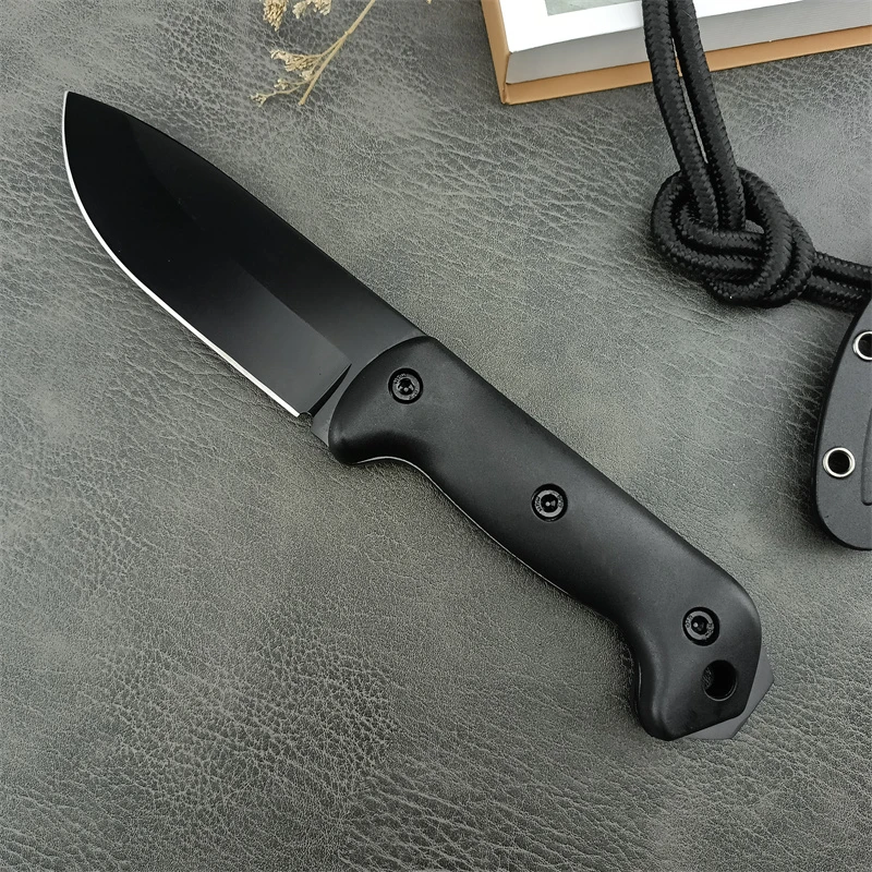 Tactical BK2 Fixed Blade Knife 8Cr13Mov Blade Nylon Fiber Handle Combat Camping Outdoor Portable Survival Hunting Straight Knife