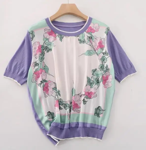 

short sleeve knitwear woman summer sweater summer women knitted tees lady