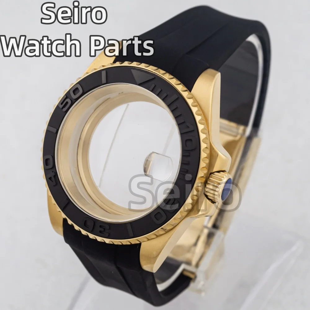 

Gold 40mm NH35 Case Sapphire Glass Rubber Strap For SUB GMT Yacht-Master NH34 NH36 Movement 28.5mm Dial Waterproof Watch Parts