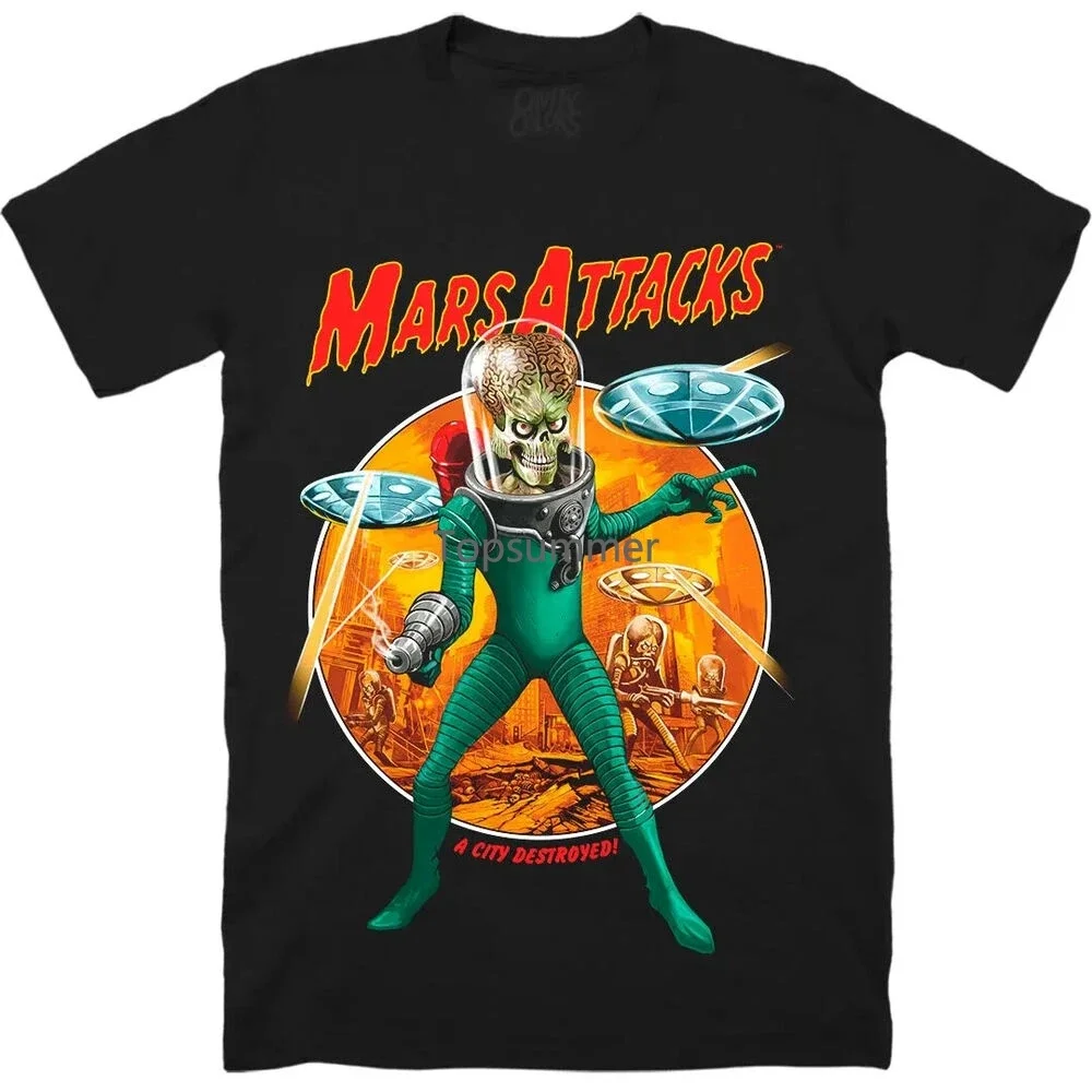 Mars Attacks City Destroyed Movie Halloween T-Shirt S-5Xl Us Size Gift For Him