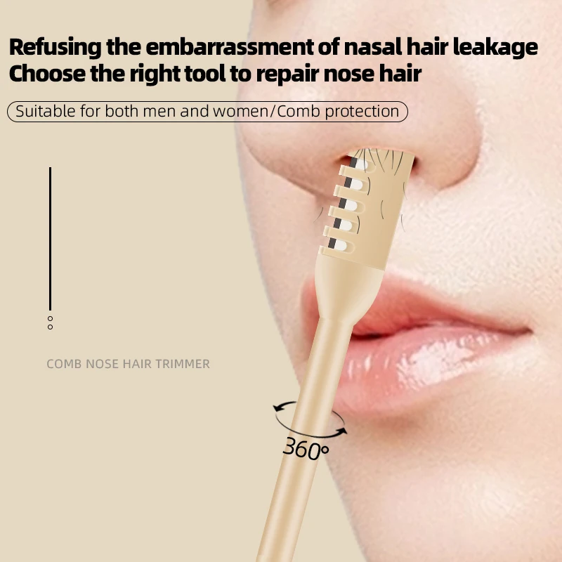 ماكينة تشذيب شعر الأنف برأسين، ملعقة قطف الأذن، كماشة شعر الأنف الدوارة 360 درجة، ماكينة تشذيب شعر الأنف اليدوية المحمولة