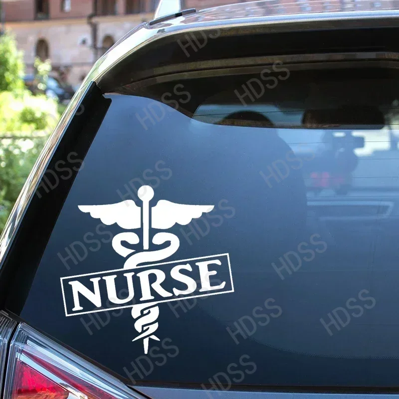 Nurse Angel in White Waterproof Car Sticker Portable Mudguard Choose Size on Rear Window