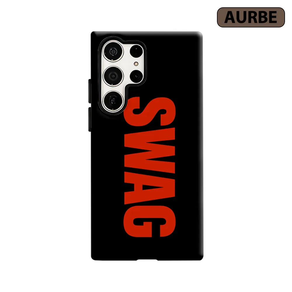 Aurbe Phone Case For Samsung Galaxy S26 S25 S24 S23 Ultra Plus HD Hard Bold Red SWAG Double Layer Film Cover