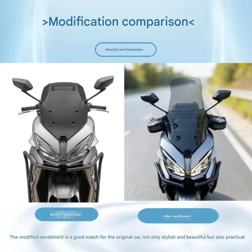 For Qianjiang FLY150 dedicated windshield modification heightened windshield chest protection and goggles