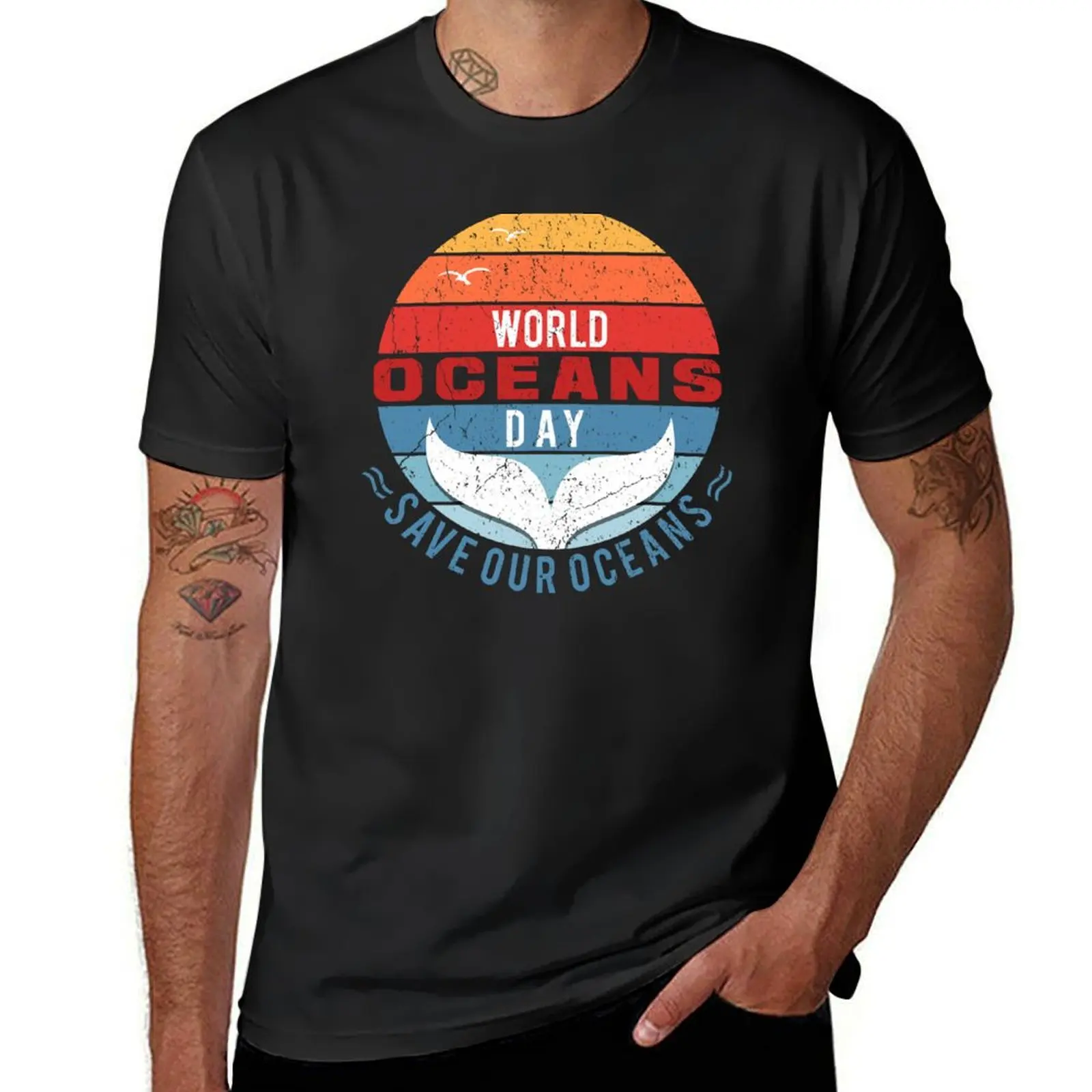 World Oceans Day - Save Our Oceans T-Shirt shirts graphic tees vintage hippie clothes blanks black t shirts for men