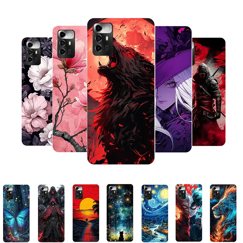 For ZTE Blade A72 5G Case 7540N Flowers Wolf Soft Silicone Phone Cover for ZTE Blade A72 5G Coque BladeA72 5G Shockproof Funda