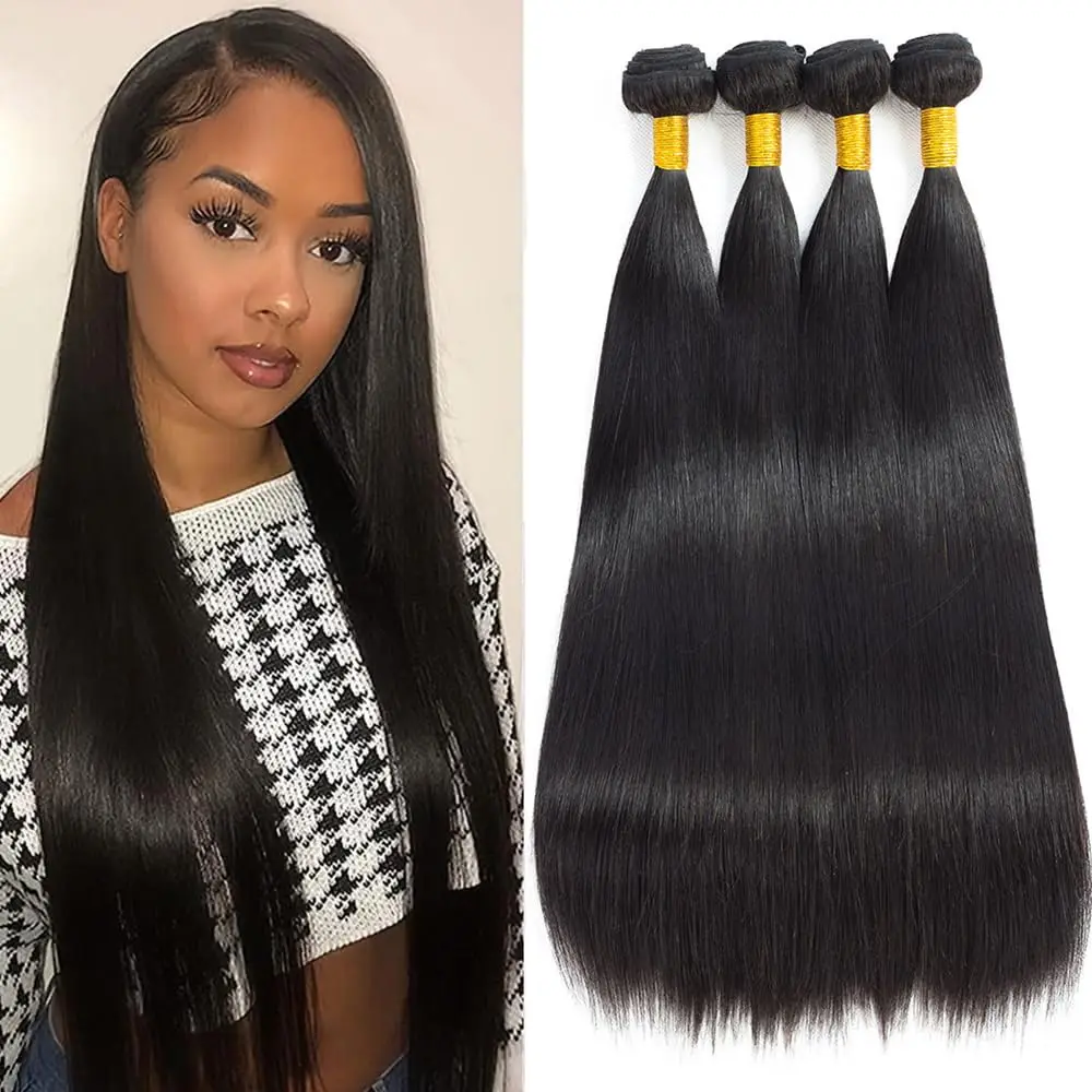 Brazilian Straight Hair Weaves Human Hair Bundles Straight Hair Extension Natural Color 1/3/4Bundle Weave Free Shipping