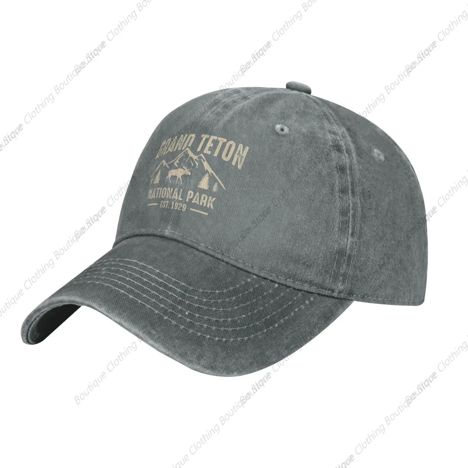 Hats for Men Baseball Cap Hiking Fashionable Hats for Mens Beach Baseball Hat Trendy Grand Teton National Park Running Cap Gray