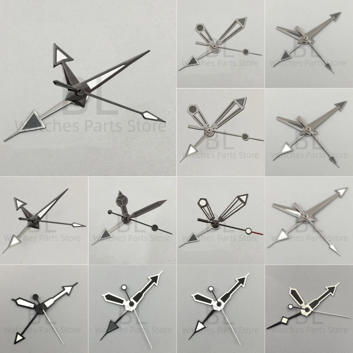 

BLIGER Black Gun Border Needle NH34 NH35 Watch Hands High Quality Watch Pointers With Green Luminous Fit NH34 NH35 Movement 4pcs