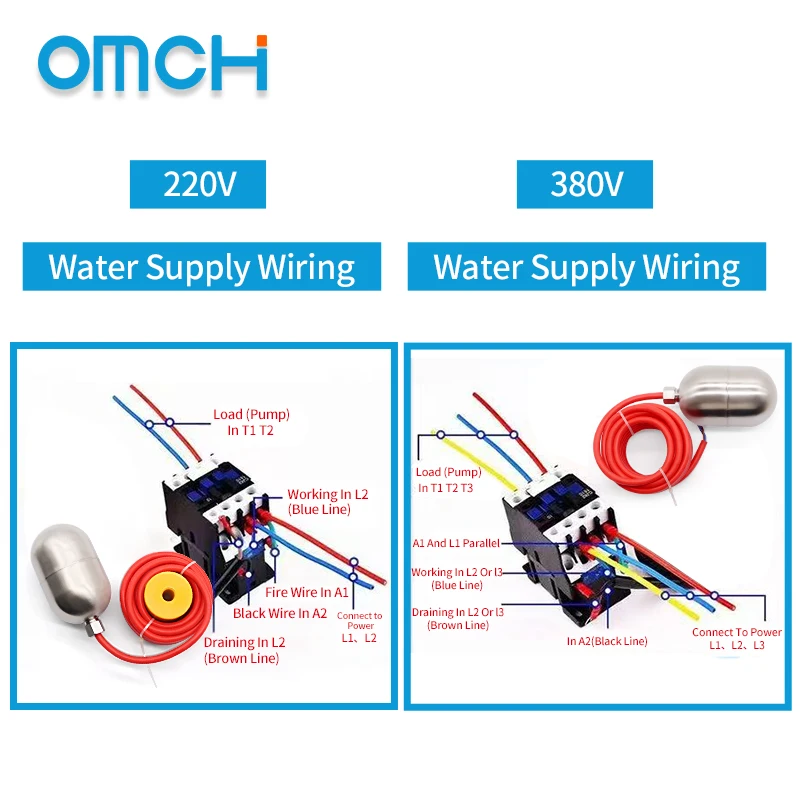 OMCH 304 Stainless Steel Level Float Switch High Temperature Resistant Automatic Water Level Controller Reservoir Flow Sensor view 4