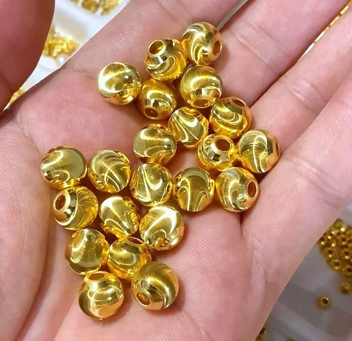 الولايات المتحدة 999 حبات الذهب الحقيقي 24 كيلو كرات الذهب الخالص عين القط الخرز 3 مللي متر-12 مللي متر أجزاء المجوهرات الذهبية