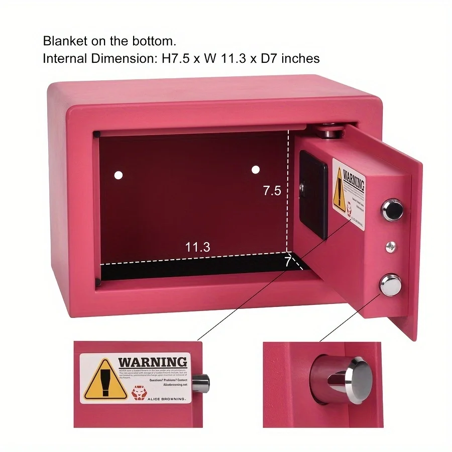 

Сейф для дома PINK HOME TINNY SWEET с биометрическим сканером отпечатков пальцев