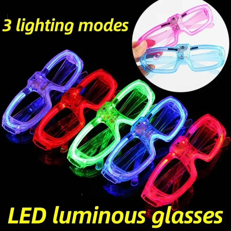 1/5/10pcs Luminous Glasses Glow Sunglasses With Light Neon Fluorescent Decorative Bar Party Gift Adult Kids Birthday Props