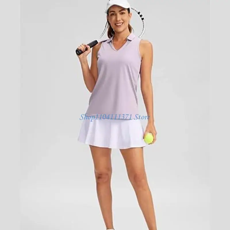 

P9FC Женская футболка с v-образным вырезом, быстросохнущая футболка для бега, рубашка для гольфа без рукавов