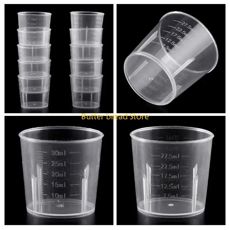 W89C Multipurpose Plastic Mixing Cups reutilizable 30 taza medición para mezclar pintura
