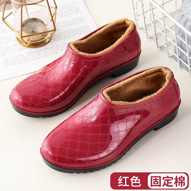 2024 New Style Rain Boots for All Seasons Waterproof Rain Boots Plus Velvet Warm Work Car Wash Shoes Kitchen Work Rain Boots