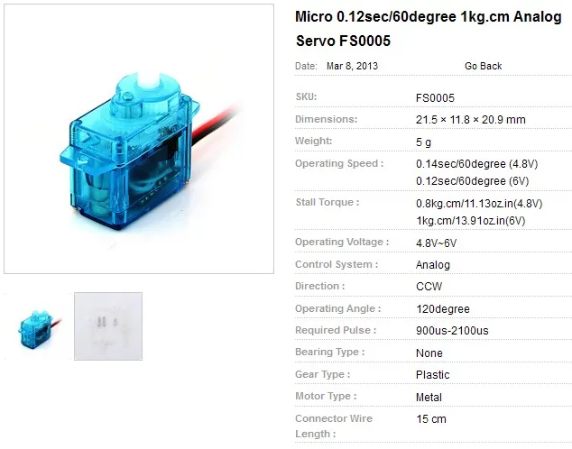 FEETECH 3.7g/4.3g/ 5g/6g/8g/9g Mini Servo Motor Ardunios Controle Brinquedo Servo