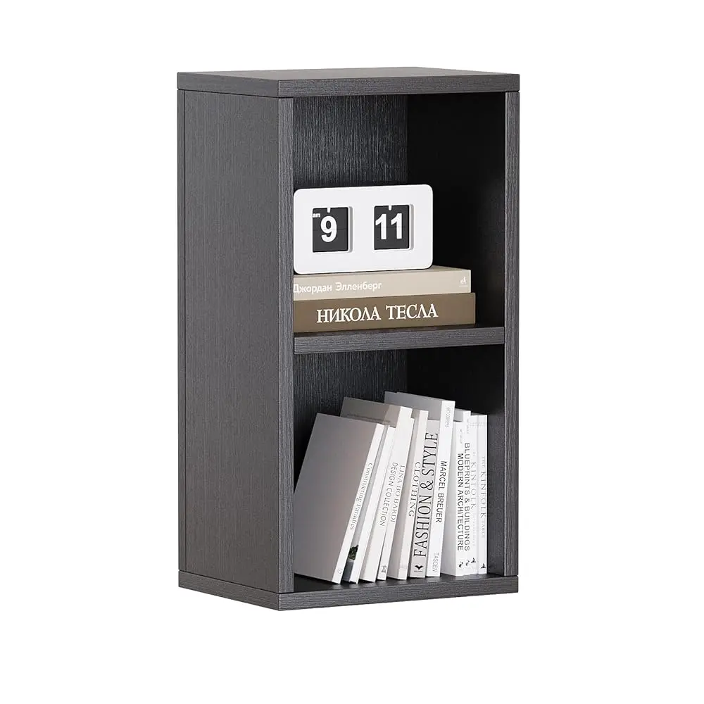 

2 Tier Bookshelf And Bookcase, Wooden Cube Storage Shelf, Floor Standing Organizer Display Shelving, Storage Shelves For