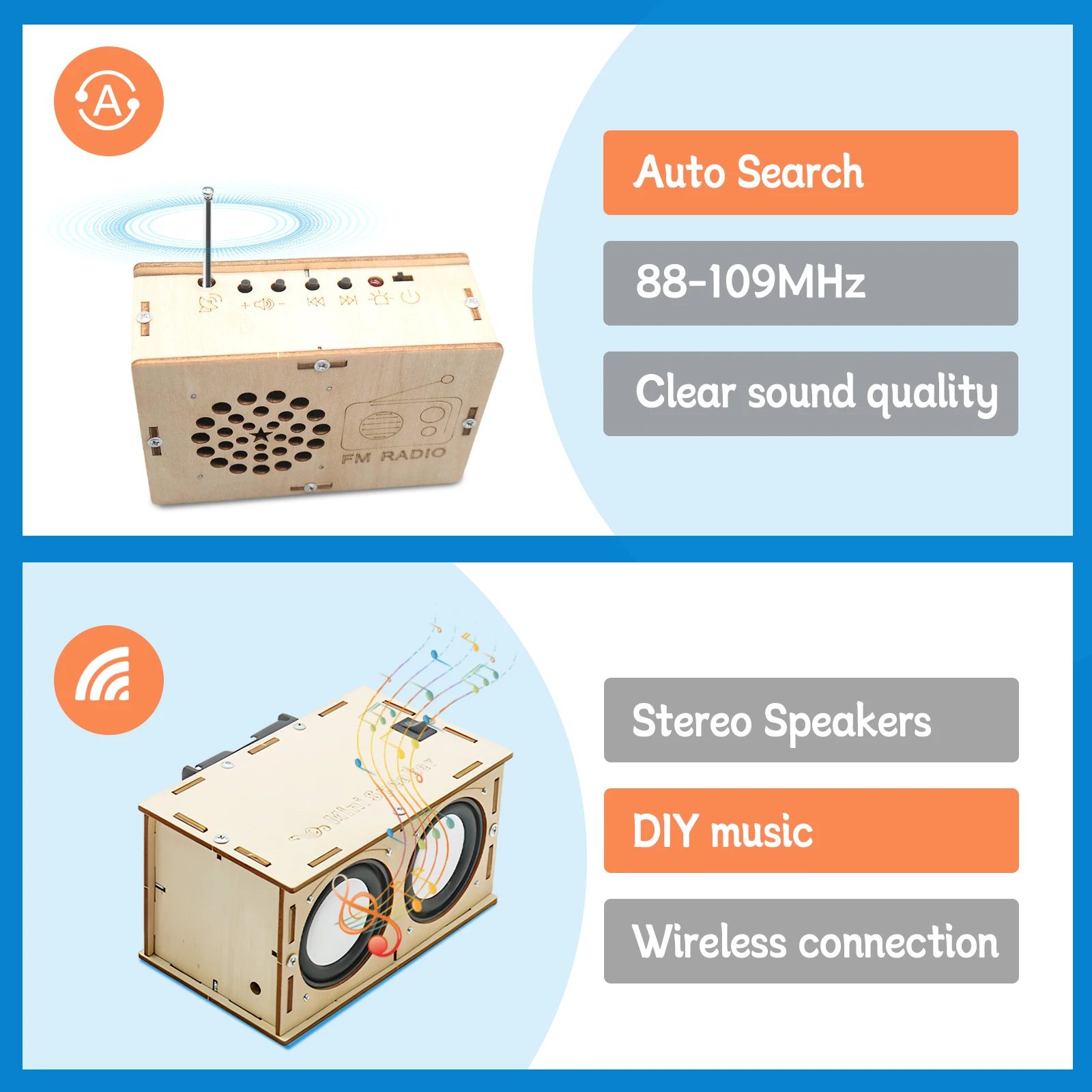 Stem Projects Radio Easy Assembly Stem Projects Toys Stem Radio Kit Educational DIY Electronics Kit Building Own Bluetooth