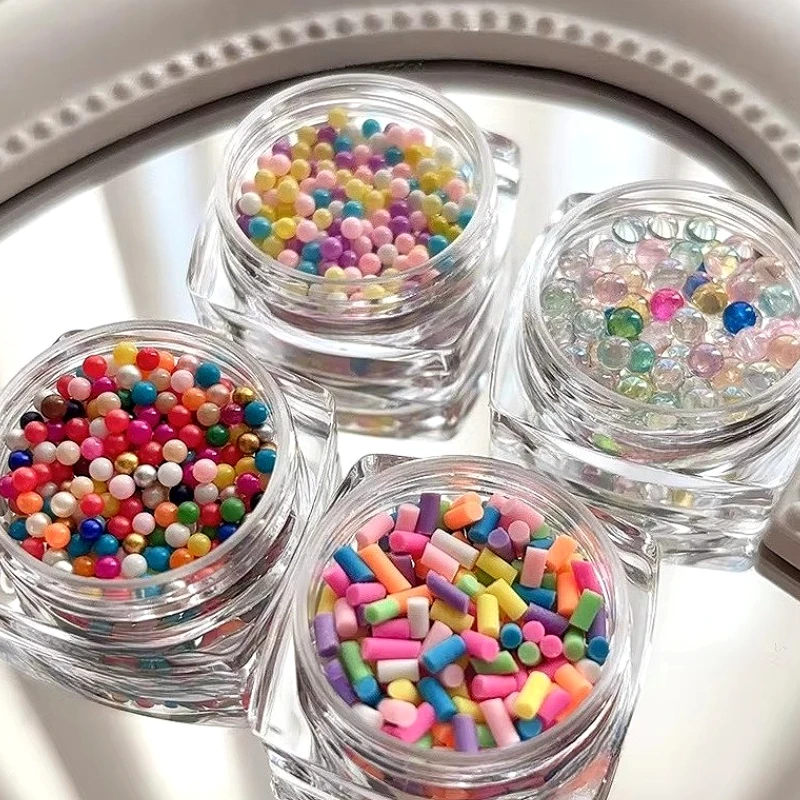 Śliczne 3D koralik ozdoby do paznokci okrągła Polka Dot piękne kolorowe wiertła bańka akcesoria urok DIY narzędzia do Manicure hurtownia