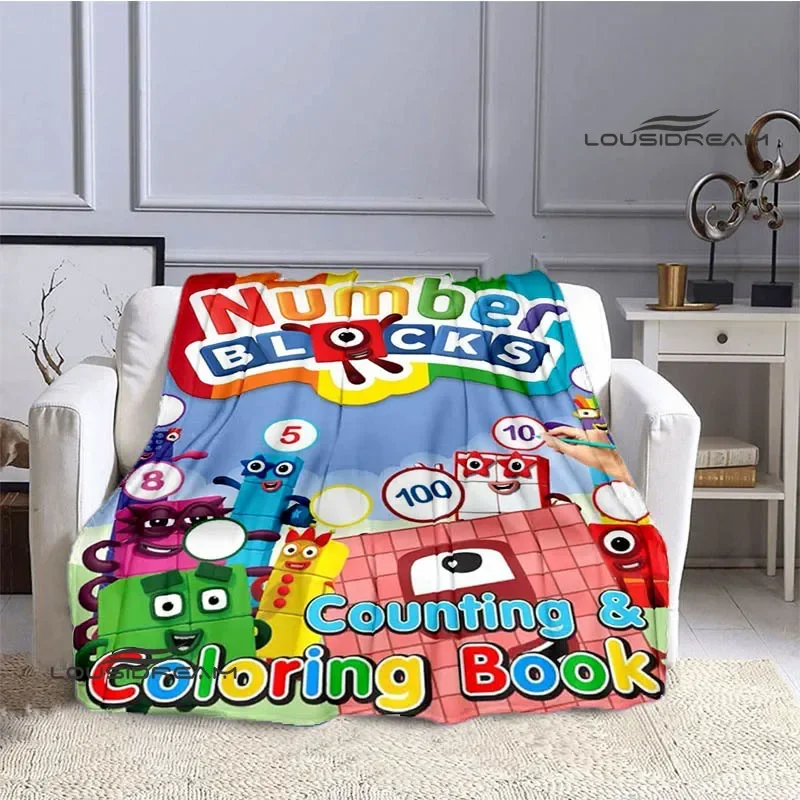 N-Number-Blocks cartoon Printed blanket Flannel Warm blankets Soft and comfortable blanket bed linings cubre cama Birthday Gift