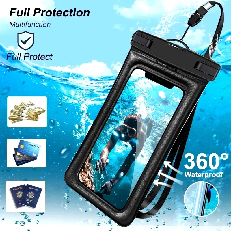 Floating Waterproof Swim Bag Phone Case For iPhone 11 12 13 14 Pro Max Samsung S23 S22 Xiaomi 13 Huawei P30 20 Lite Cover
